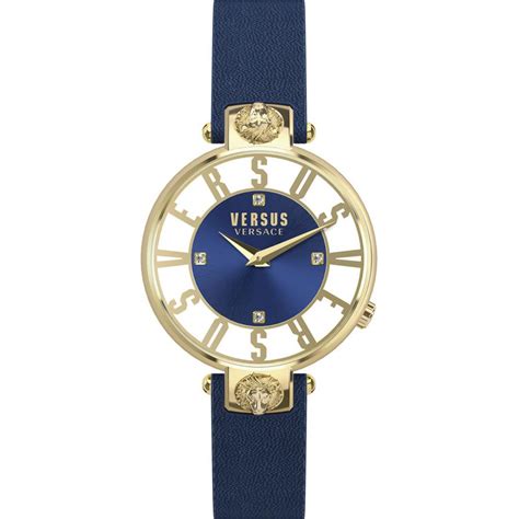 versus versace kirstenhof blue leather gold case watch|VSP490218 Versus by Versace Kirstenhof .